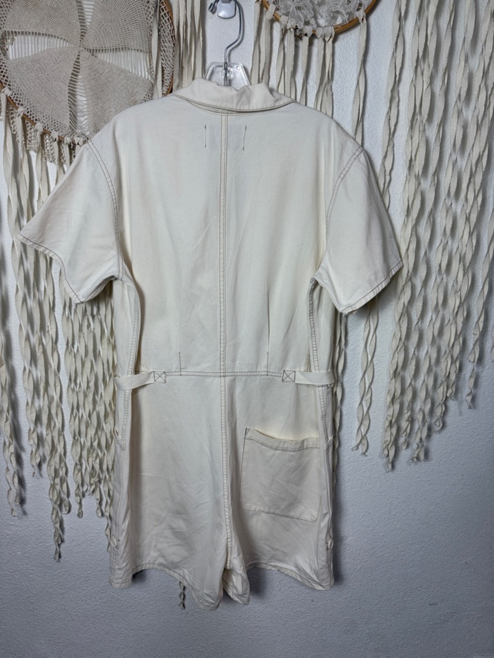 Pistola Parker Short Sleeve Field Suit Romper in Ecru Size Large NWOT - Picture 5 of 14